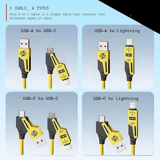Coiled 4-in-1 Charging Cable