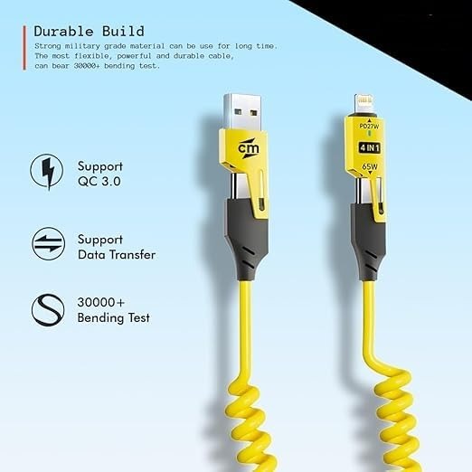 Coiled 4-in-1 Charging Cable